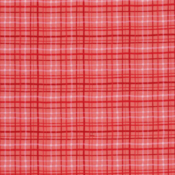 Happy Hearts 13807-333 Plaid Red by Nancy McKenzie for Wilmington Prints, Image