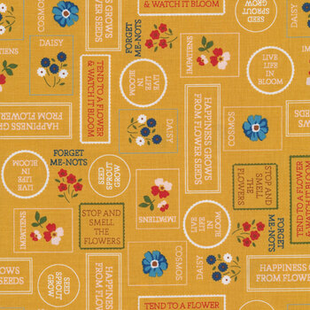 Forget-Me-Not 53009-5-Ochre by Windham Fabrics, Image