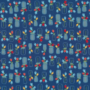 Forget-Me-Not 53013-4-Navy by Windham Fabrics, Image