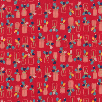 Forget-Me-Not 53013-11-Red by Windham Fabrics, Image