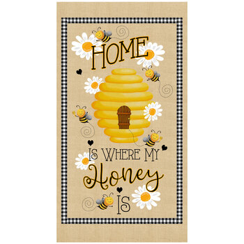 Home Is Where My Honey Is CD1847-Beige Panel by Timeless Treasures Fabrics