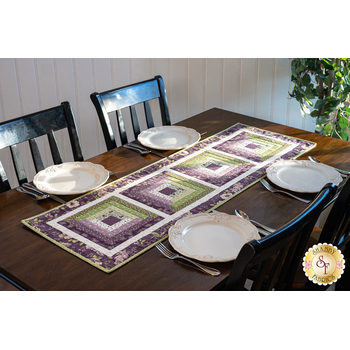 SAMPLE - Log Cabin Table Runner - Purple Passion, Image