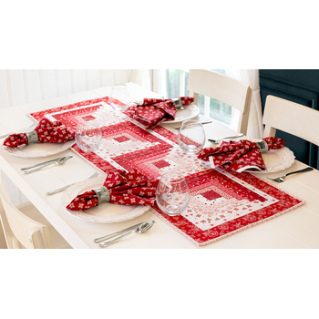 SAMPLE - Log Cabin Table Runner - Red Hot, Image