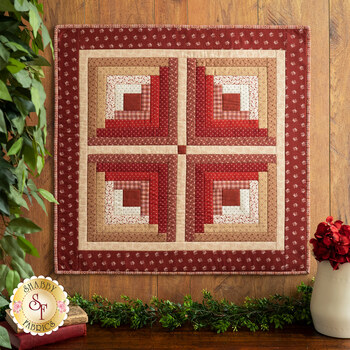 SAMPLE - Log Cabin Wall Hanging - Repro Reds