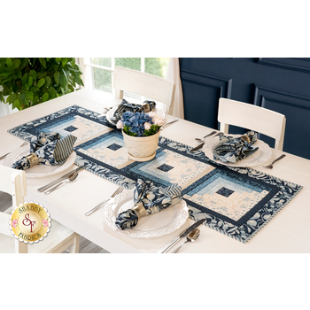  Log Cabin Table Runner Kit - Blue Escape, Image