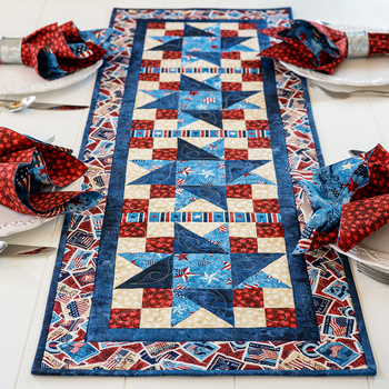 SAMPLE - Stars and Stripes Table Runner - Stonehenge 