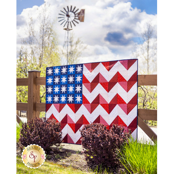 SAMPLE - Strippy Stars Chevron Flag - Star Spangled