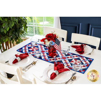 SAMPLE - 4-Patch Pinwheel Table Runner - Star Spangled, Image