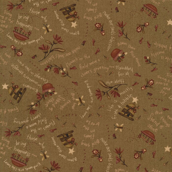 Froth and Bubble 2926-36 Tobacco Olive by Janet Rae Nesbitt for Henry Glass Fabrics, Image