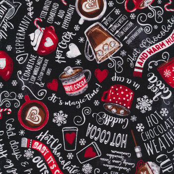 Feeling Festive GAIL-C1407 Black by Timeless Treasures Fabrics, Image