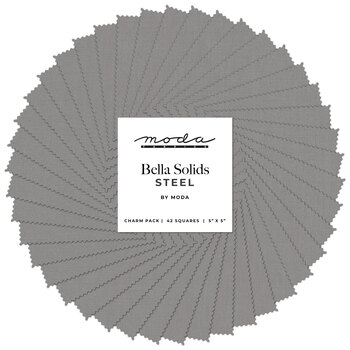 Bella Solids  Charm Pack - 9900PP-184 Steel by Moda Fabrics, Image