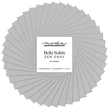 Bella Solids  Charm Pack - 9900PP-185 Zen Grey by Moda Fabrics, Image