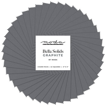 Bella Solids  Charm Pack - 9900PP-202 Graphite by Moda Fabrics, Image