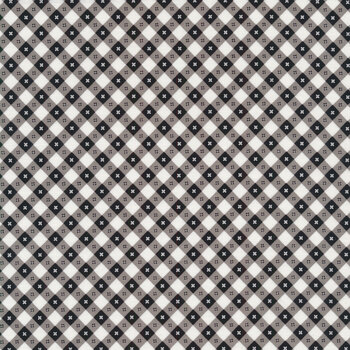 Gingham Picnic GP21210-Playground Black by Poppie Cotton, Image