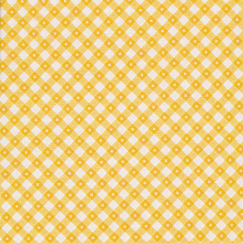 Gingham Picnic GP21215-Dandelion Yellow by Poppie Cotton, Image