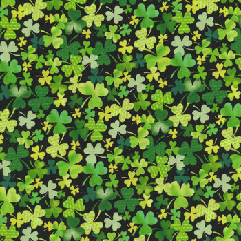 Luck of the Irish GAIL-CD8333 BLACK by Gail Cadden for Timeless Treasures Fabrics, Image