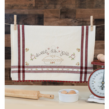  Sweet As Pie Embroidery Dishtowel Kit - Bareroots, Image