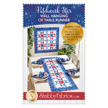 Patchwork Star Wall Hanging or Table Runner Pattern - PDF Download, Image