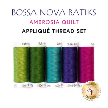 Ambrosia Quilt - Bossa Nova Batiks - 5pc Appliqué Thread Set, Image