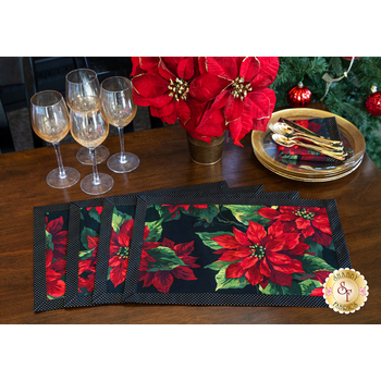 Self-Binding Placemats Kit - Poinsettia - Makes 4