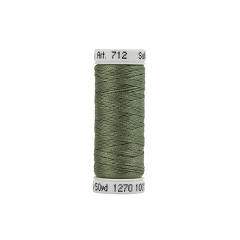 Sulky 12wt Cotton Petites Thread #1270 Dark Grey Khaki - 50yd, Image