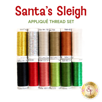  Santa’s Sleigh - 12pc Appliqué Thread Set, Image