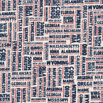 Stateside 55610-33 States Vanilla Navy by Sweetwater for Moda Fabrics REM #2, Image