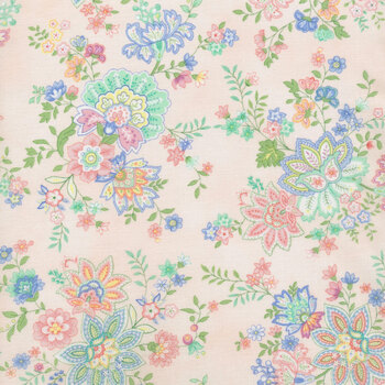 Dorothy Jean's Flower Garden 2971-22 Pink by Mary Jane Carey for Henry Glass Fabrics, Image