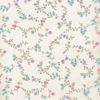 Dorothy Jean's Flower Garden 2972-44 Cream by Mary Jane Carey for Henry Glass Fabrics, Image