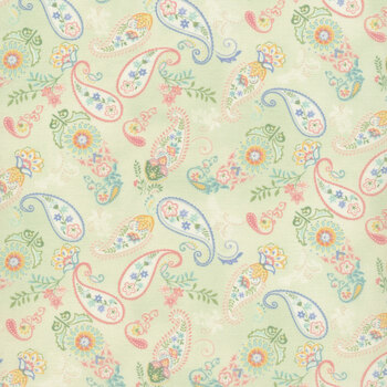 Dorothy Jean's Flower Garden 2976-66 Green by Mary Jane Carey for Henry Glass Fabrics, Image