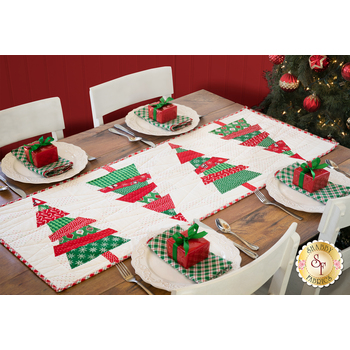 SAMPLE - Crazy Christmas Trees Table Runner - Candy Cane Lane, Image