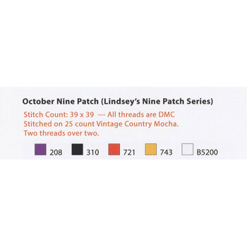 October Nine Patch Cross Stitch Pattern, Image