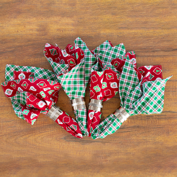 SAMPLE - Cloth Napkins - Candy Cane Lane, Image