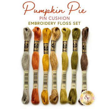  Pumpkin Pie Pin Cushion 7pc Embroidery Floss Set, Image