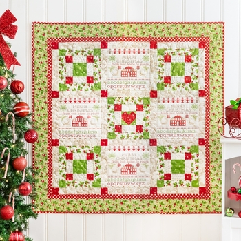 SAMPLE - Christmas Stitched Patchwork Panel Quilt