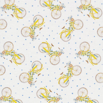 Periwinkle Spring 7PS-1 Yellow Bicycles by In The Beginning Fabrics, Image