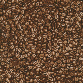 Espresso Yourself COFFEE-CD8958 BROWN Packed Coffee Beans by Timeless Treasures Fabrics, Image