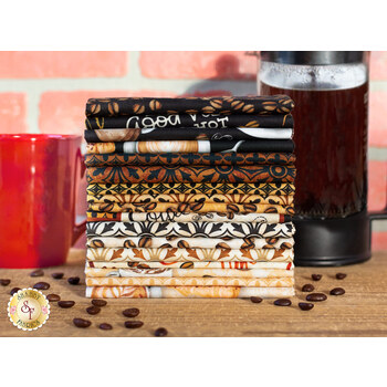 For The Love Of Coffee  17 FQ Set by Nicole Decamp for Benartex, Image