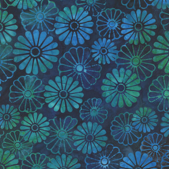 Tranquil Gardens 21829-78 Peacock by Lunn Studios for Robert Kaufman Fabrics REM, Image