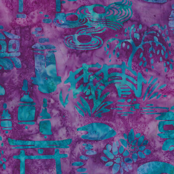 Tranquil Gardens 21830-19 Orchid by Lunn Studios for Robert Kaufman Fabrics REM, Image