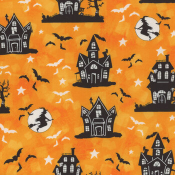 Nights of Olde Salem 800G-33 Orange by Shelly Comiskey for Henry Glass Fabrics, Image