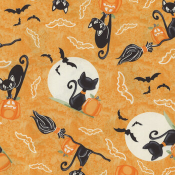 Nights of Olde Salem 802G-33 Orange by Shelly Comiskey for Henry Glass Fabrics, Image