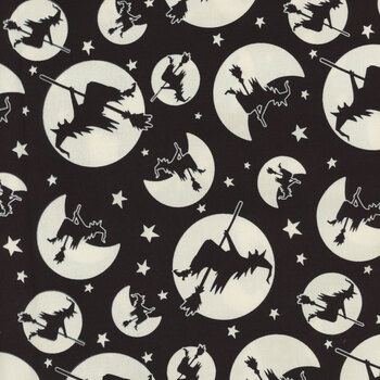 Nights of Olde Salem 803G-99 Black by Shelly Comiskey for Henry Glass Fabrics, Image