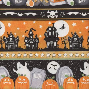 Nights of Olde Salem 805G-39 Multi Border Stripeby Shelly Comiskey for Henry Glass Fabrics, Image