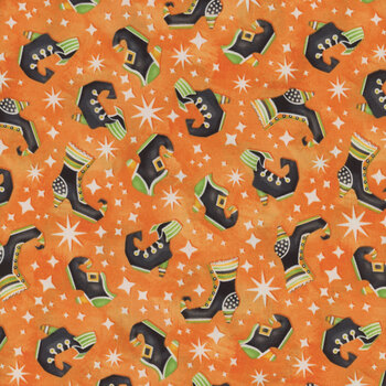 Nights of Olde Salem 808G-33 Orange by Shelly Comiskey for Henry Glass Fabrics, Image