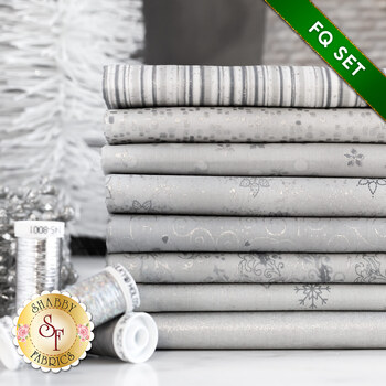 Stof Christmas  - 8 FQ Set Gray/Silver by Stof Fabrics, Image