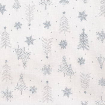 Stof Christmas - Frosty Snowflake 4590-103 White/Silver by Stof Fabrics REM, Image