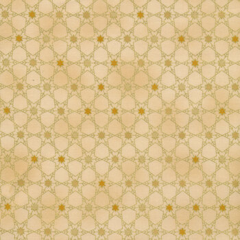 Stof Christmas - Frosty Snowflake 4590-209 Beige/Gold by Stof Fabrics, Image