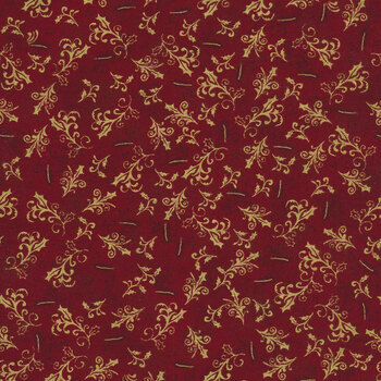 Stof Christmas - Frosty Snowflake 4590-407 Red/Gold by Stof Fabrics REM, Image