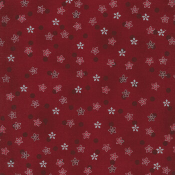 Stof Christmas - Frosty Snowflake 4590-418 Red/Silver by Stof Fabrics, Image